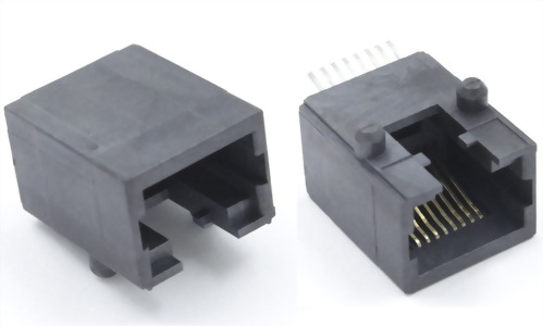 SMT RJ45插座 非屏蔽 90度