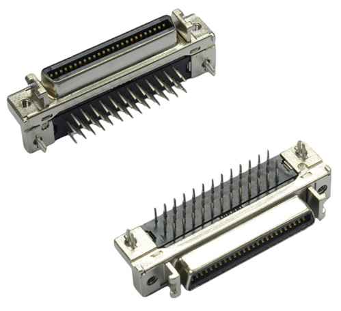 SCSI CN型50P母座板端彎插