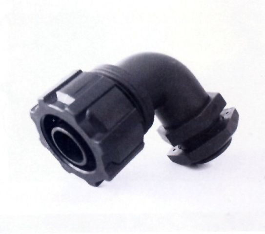 F1201 尼龍90°盒接頭(防水金屬浪管專用)