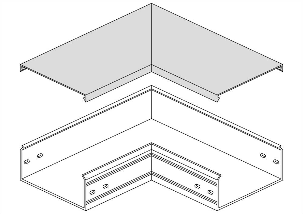 水平90度日光燈線槽蓋板