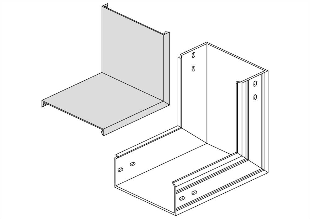 90°垂直上升日光燈線槽蓋板