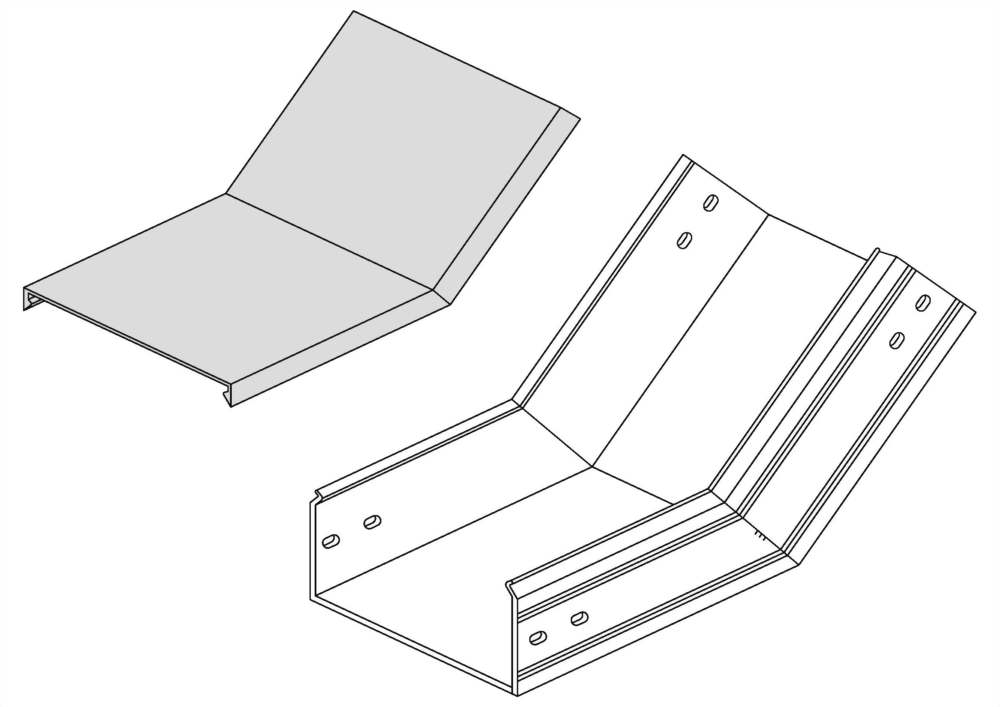 45°垂直上升日光燈線槽蓋板