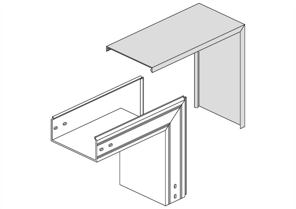 90°垂直下降日光燈線槽蓋板