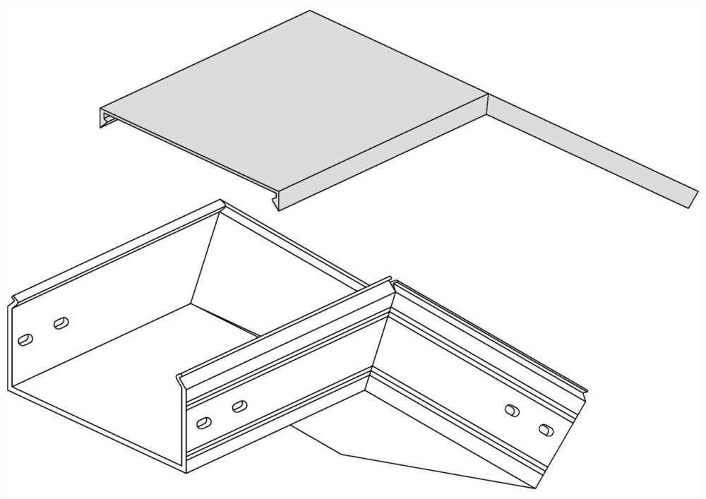 45°垂直下降日光燈線槽蓋板
