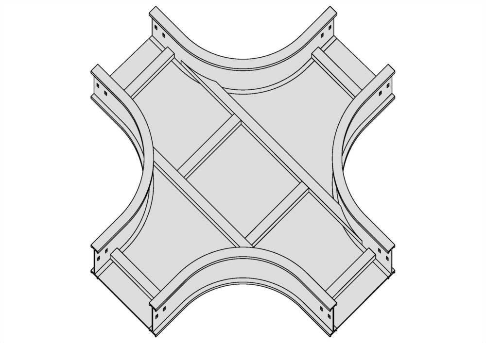 水平X型彎接頭+底板