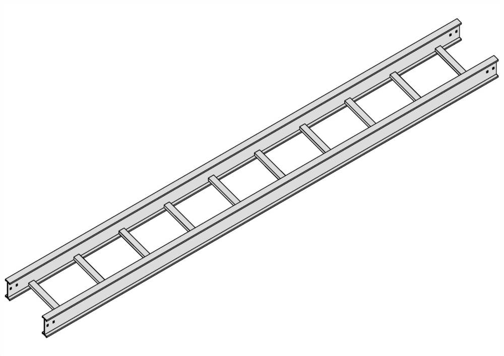 鋁製直立式電纜線架安裝示意圖