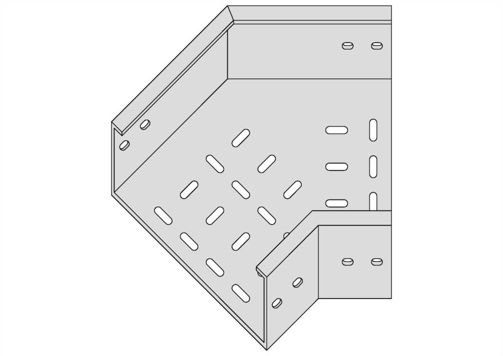 通風型水平45度彎接頭