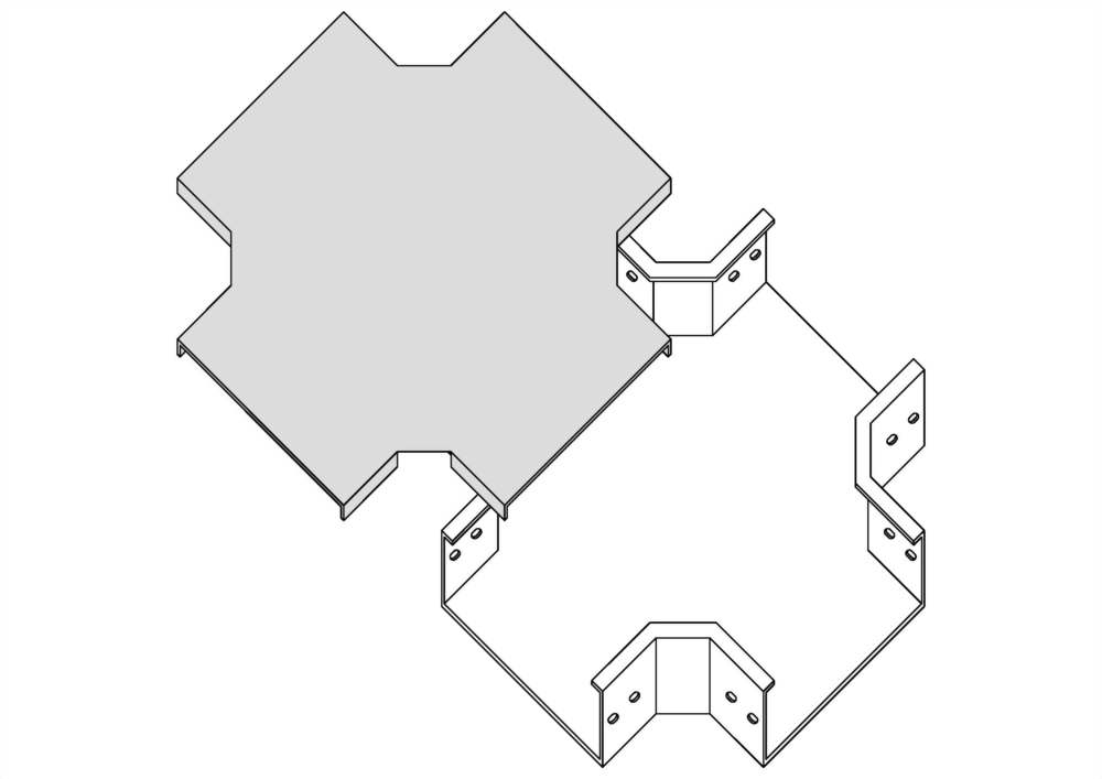 水平X型彎接頭蓋板