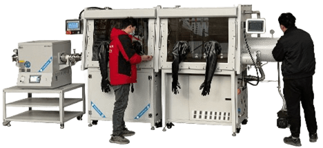 Glove box+tubular furnace