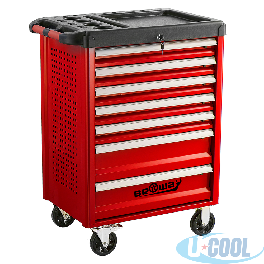 七抽工具車-紅