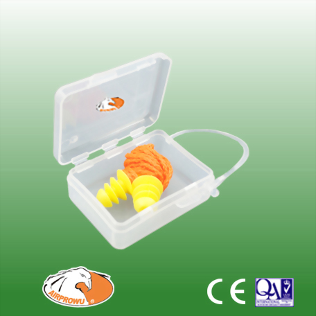 Four flange corded ear plugs with case