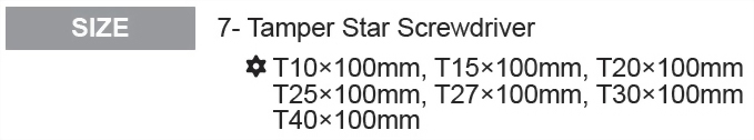 7PCS Tamper Star Screwdriver Set