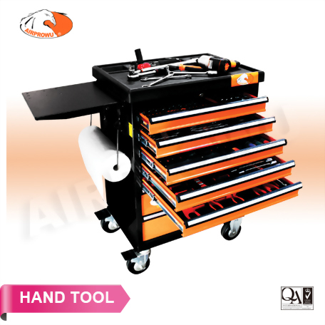 222PCS 7-Drawer Tool Trolley w/Tools; w/0 Paper