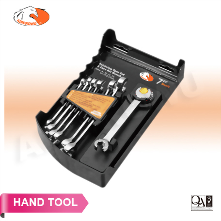 7PCS Open End Ratcheting & Flare Nut Wrench Set