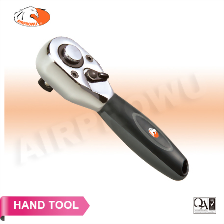 QUICK RELEASE REVERSIBLE STUBBY RATCHET HANDLE 2 TONE PLASTIC GRIP-72 TEETH