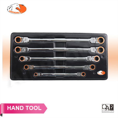 Extra Long Double Box Flexible & Reversible Spline Ratchet Wrench Set