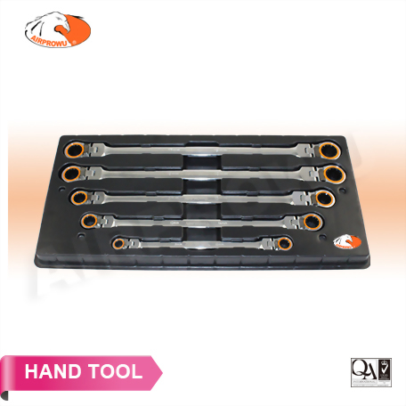 72T Extra Long Double Box Flexible & Reversible Spline Ratchet Wrench Set (5 PCS)