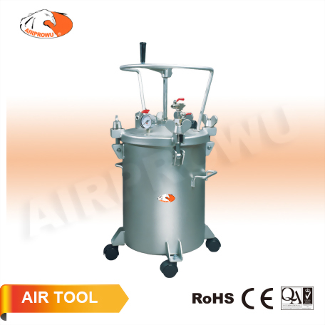 50 Liter (12-1/2 Gallon) Stainless Steel Pressure Tank Top Fluid Outlet Manual Agitator