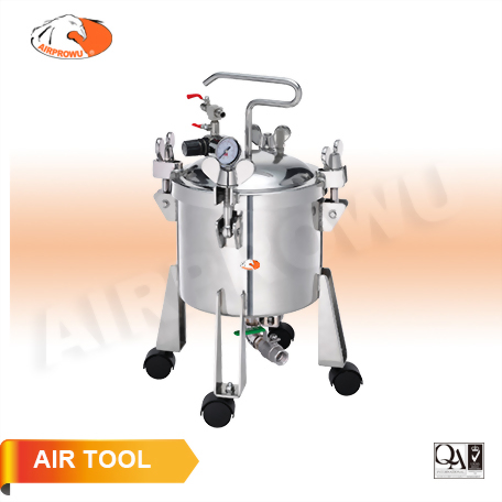 2-1/2 Gallon (10 Liter) Stainless Steel Pressure Tank Bottom Fluid Outlet No Agitator