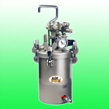 2 Liter Stainless Steel Pressure Pots, Bottom Fluid Outlet w/ Air Agitator