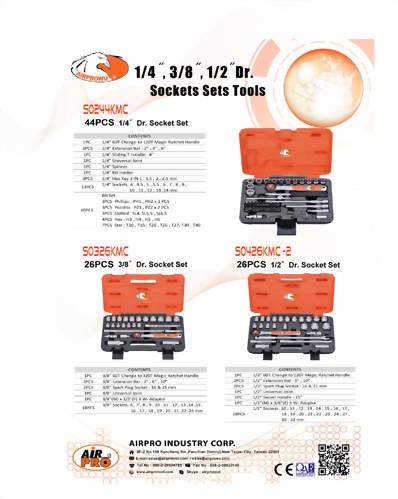 '1/4", 3/8"&1/2"Dr. Multilock Socket Wrench Set