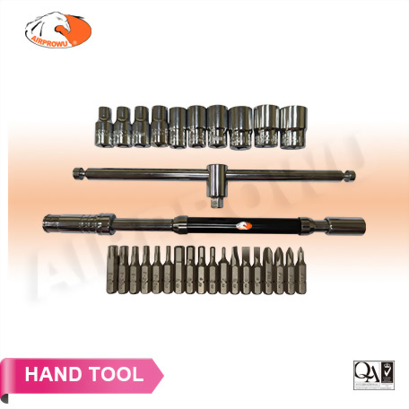 1/4" DR. 2-IN-1 T-Handle Socket Screwdriver Extension Set (30PCS)