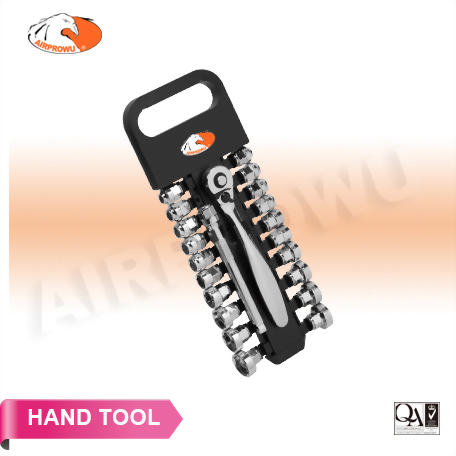 3/8" DR. 17H Insert-Snap Wrench & Super Short Socket Set (23PCS) 3/8" DR. 17H Insert-Snap Wrench & Super Short Socket Set (23PCS)