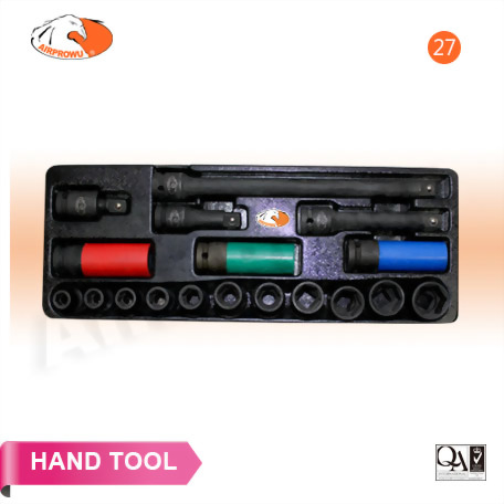 18PCS 1/2" Dr. Impact Socket Set CR-MO 18PCS 1/2" Dr. Impact Socket Set CR-MO