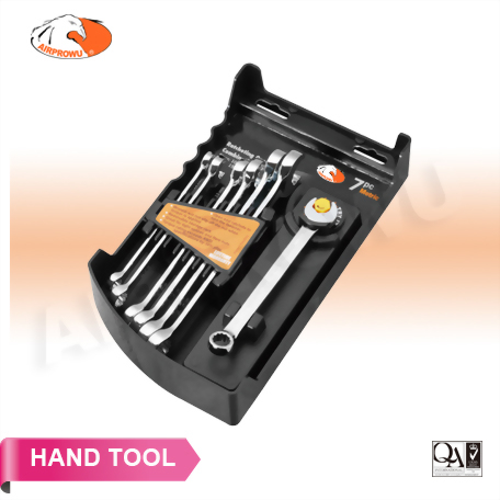 7PCS Open End Ratcheting Combination Wrench Set