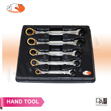 72T Reversible Double Box Spline Ratchet Wrench Set (5 PCS)