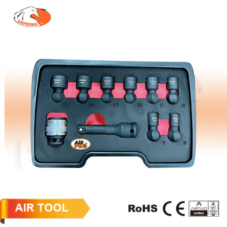 10PCS 3/8" DR. Replaceable Powerful Locking Impact Universal Socket Set