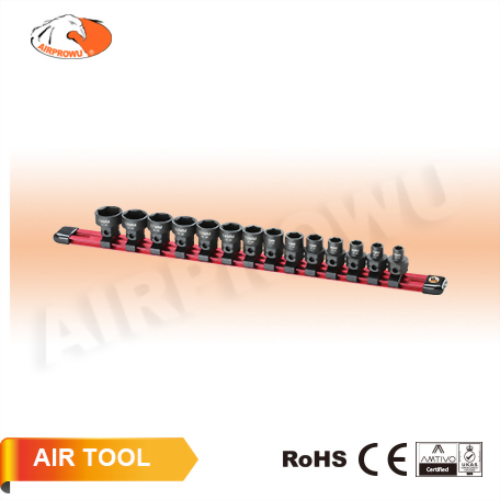 3/8" DR. Stubby Impact Socket Set (Hex Shank)