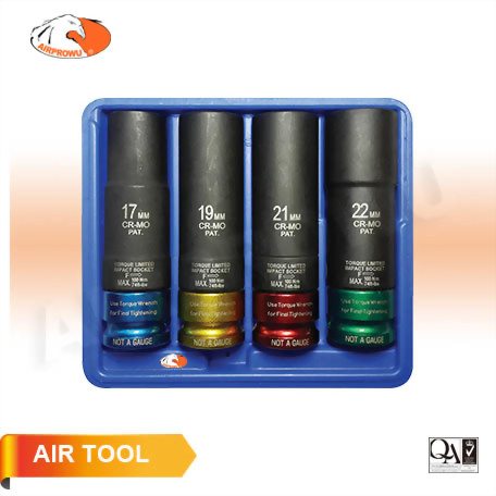 1/2" DR. Torque Limited Impact Socket Set (4PCS) 1/2" DR. Torque Limited Impact Socket Set (4PCS)