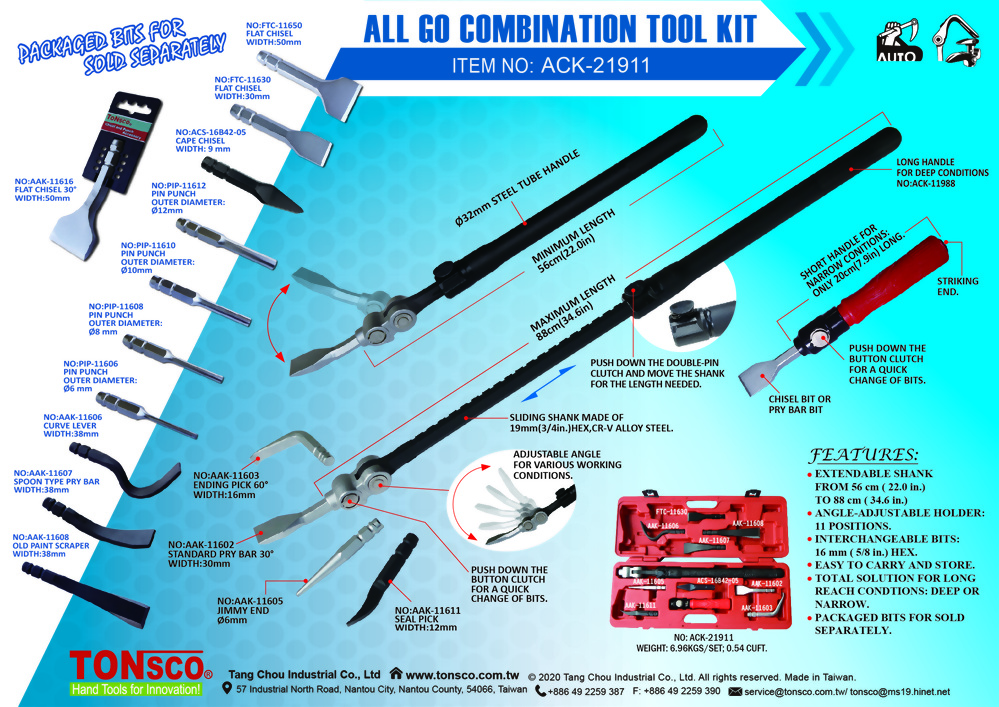 AllGo Combination Tool Kit for Auto Body Repair and Machine Maintenance