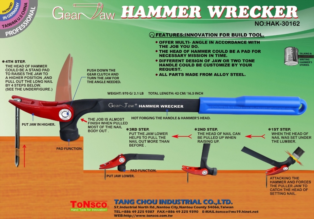 GearJaw Hammer Wrecker For Woodwork