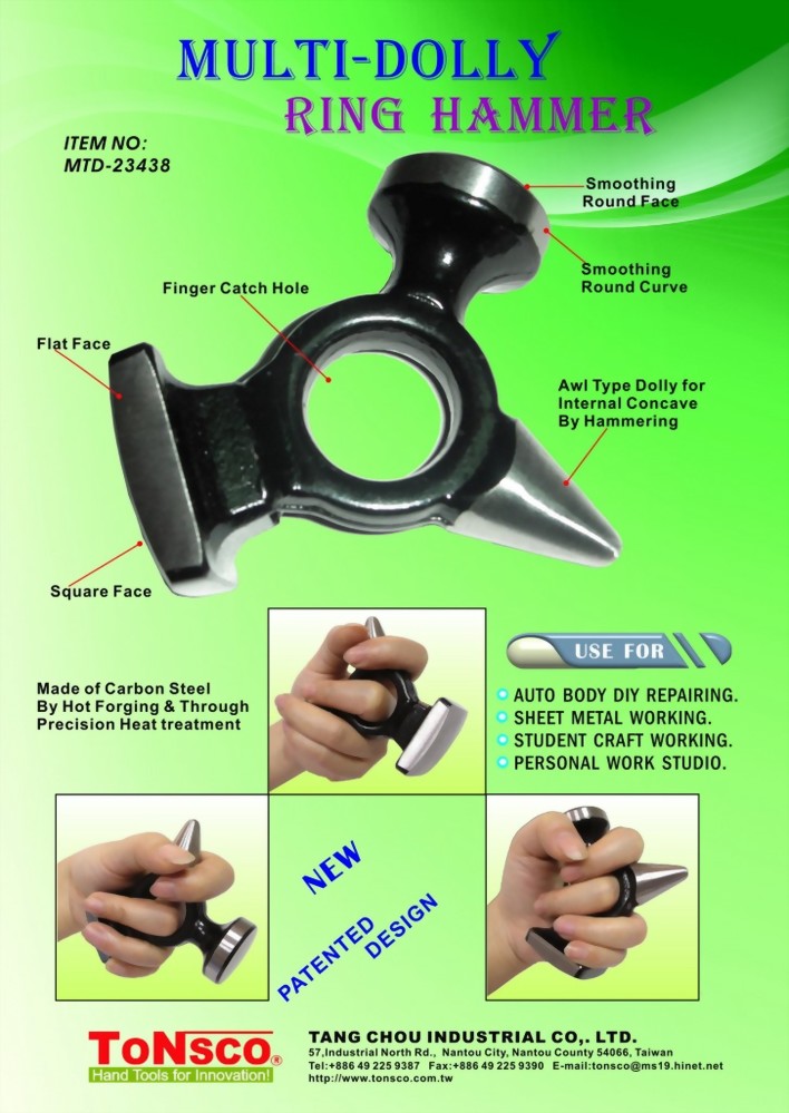 Auto Body Repair Multi-Dolly Ring Hammer