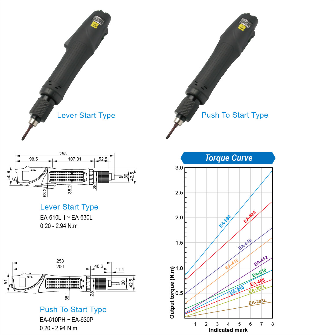 EA-B630L/CE6 SUMAKE AVVITATORE ELETTRICO ESD BRUSHLESS FULL AUTO