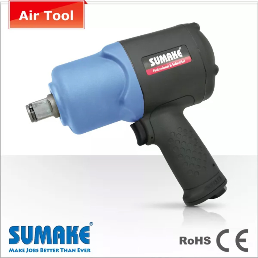 Lightweight Short Composite Twin Hammer Air Impact Wrench-1,630 Nm, 6,000 rpm