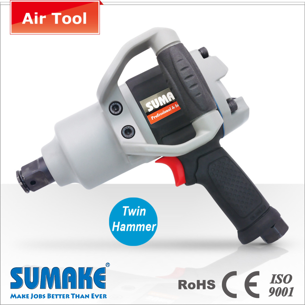 1" Super duty Twin-hammer Handle exhaust Pistol air impact wrench