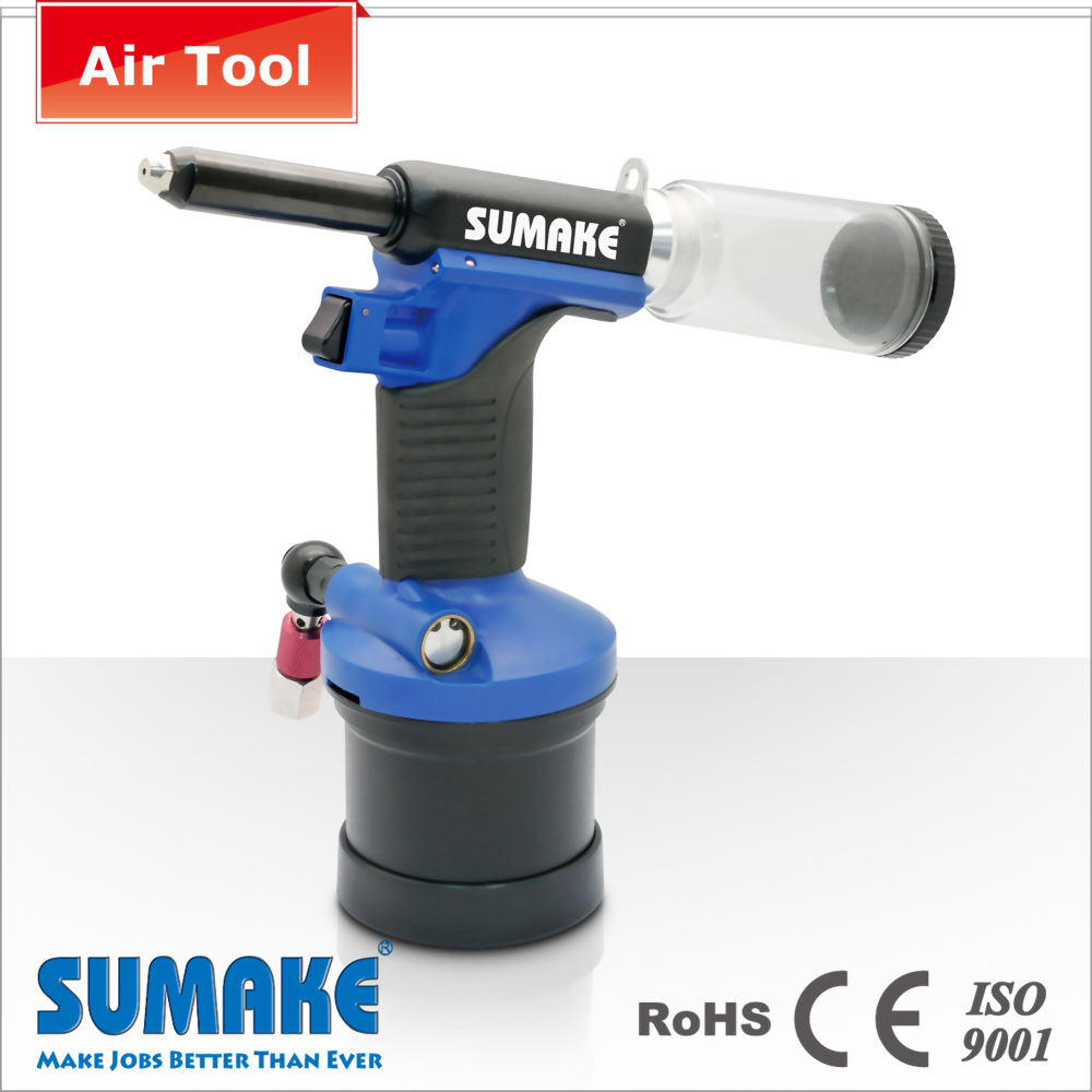 Industrial compact pneumatic hydraulic rivet tool