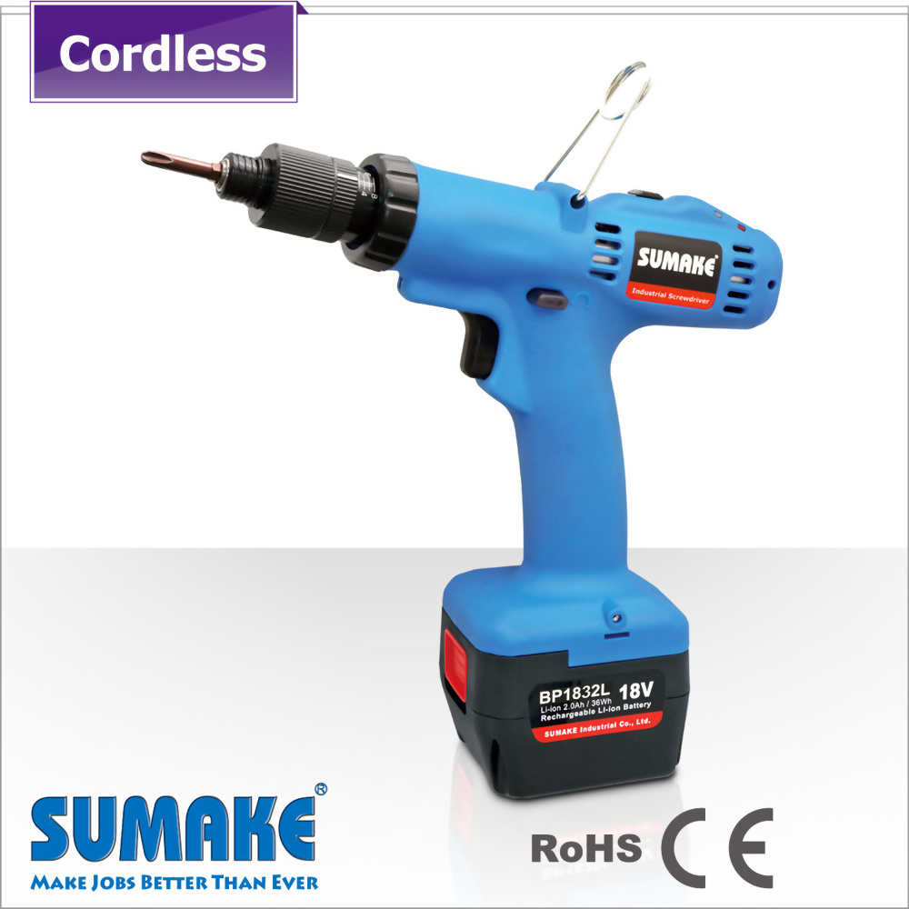 18V Brushless full auto shut off cordless screwdriver with 3.0Ah Li-ion battery set (without charger)