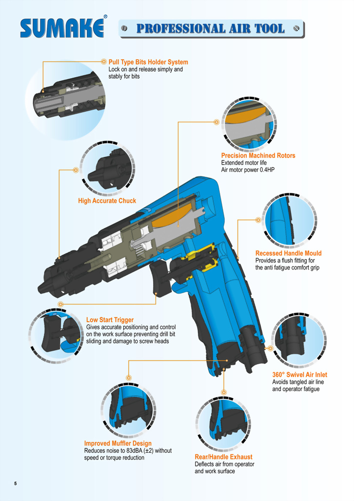 STM5042M Low Speed Control 6mm Air Die Grinder