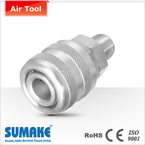 Coupler-3/8" male, Aro Type, Steel/Brass