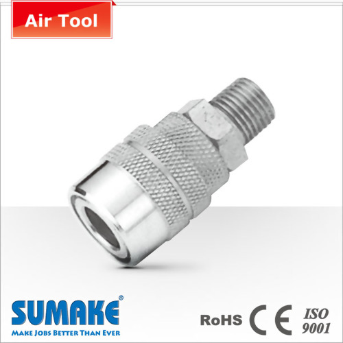 Coupler-3/8" male, Milton Type, Steel/Brass