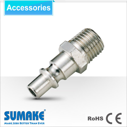 Plug-1/4" male, Aro Type, Steel/Brass