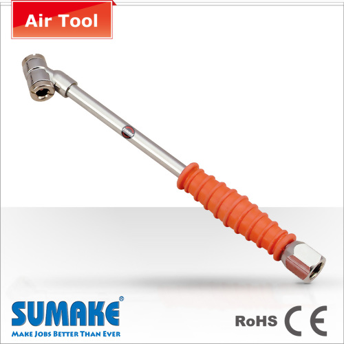 10" Dual Head Tire Chuck With 1/4" Female Fitting (Zinc)