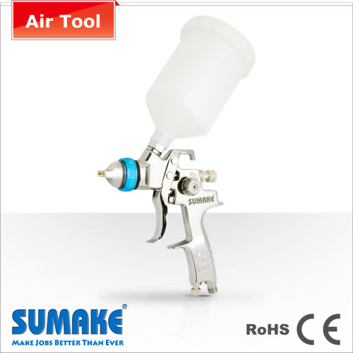 TYPE HVLP GRAVITY pistolet de pulvérisation pneumatique ( φ1.4mm ) AVEC PLASTIQUE CUP 600cc TYPE HVLP GRAVITY pistolet de pulvérisation pneumatique ( φ1.4mm ) AVEC PLASTIQUE CUP 600cc