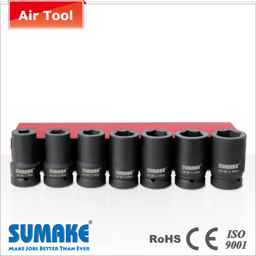 7PCS 1&quot; DEEP SOCKET SET (CR-MO STEEL)