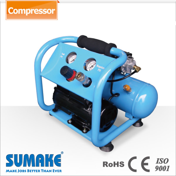 1/6HP Portable Air Compressor With 4L Tank & Panel