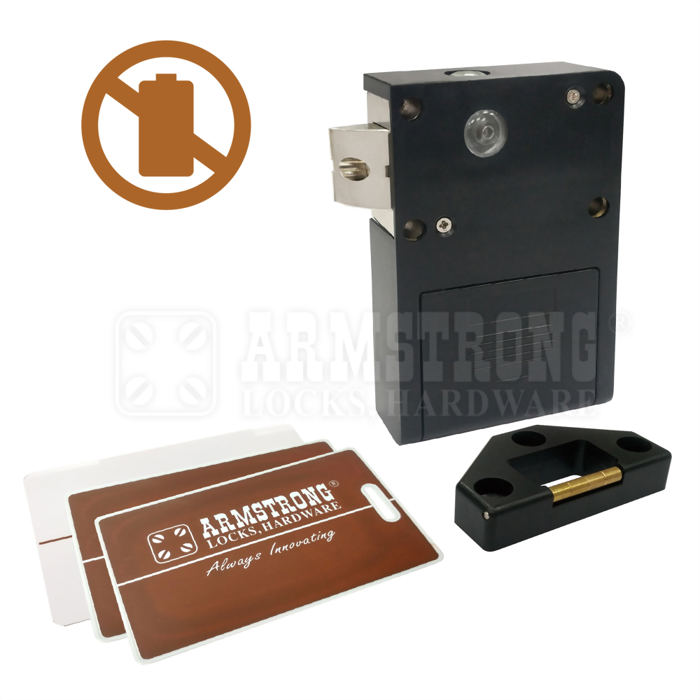 Batteryless electronic lock-latch locking NBWS-001